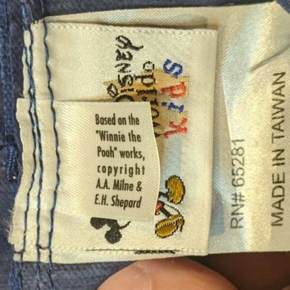 Vtg Pooh Canvas Drawstring Backpack Blue Green Disney Tigger Eeyore Piglet  90s - Picture 7 of 9